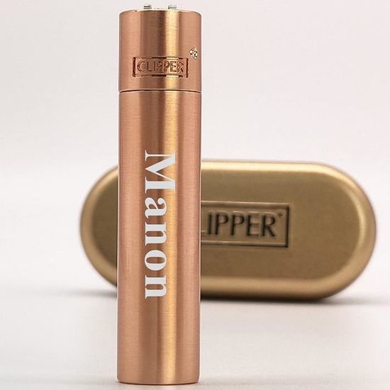 Briquet Clipper Personnalisable - Gravure Laser Sur Métal Dégradé - Cadeau Original Avec Coffret