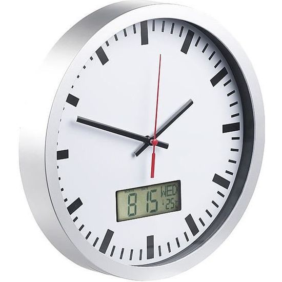 Horloge digitale analogique, affichage température et date : La Boutique de  la Pendule