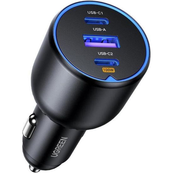 Chargeur Allume-cigare 3mk 30W Double Port USB-C Et USB-A Argent