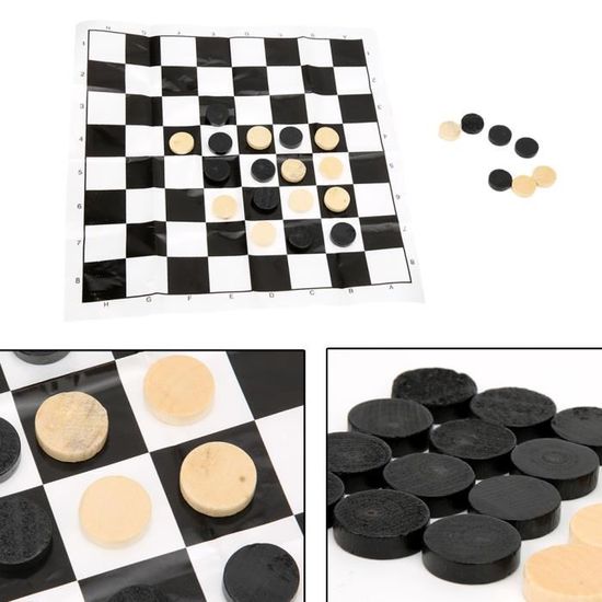 Jeu De Dames Portable Alomejor - Planche Pliante - 24 Pièces - Pour 2 Joueurs - Tout Âge