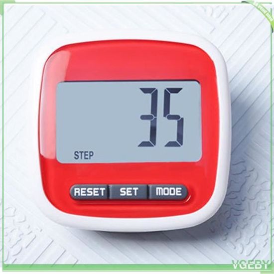 Podomètre à Clip - Compteur De Pas, Distance, Calories, Temps - Pour La Marche Et La Course - Écran Large, Pile Incluse