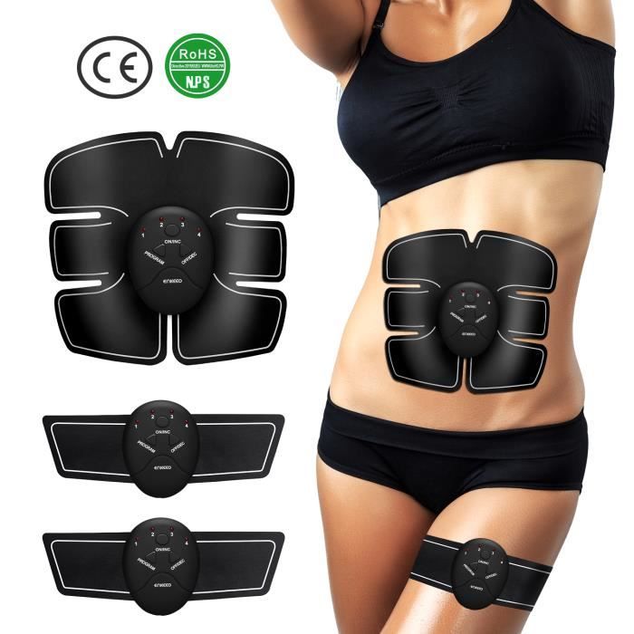 ENKEEO Electrostimulateur Musculaire, Appareil Abdominal Muscle Stimulateur Ceinture de Musculation Abdominale