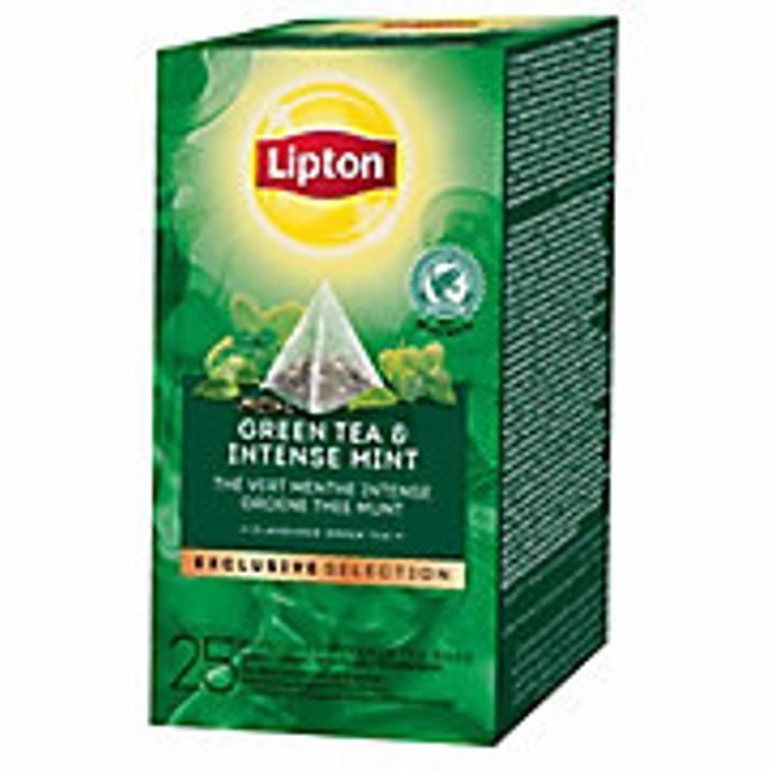Thé Vert Menthe intense 25 sachets fraîcheur pyramide Lipton - 134070