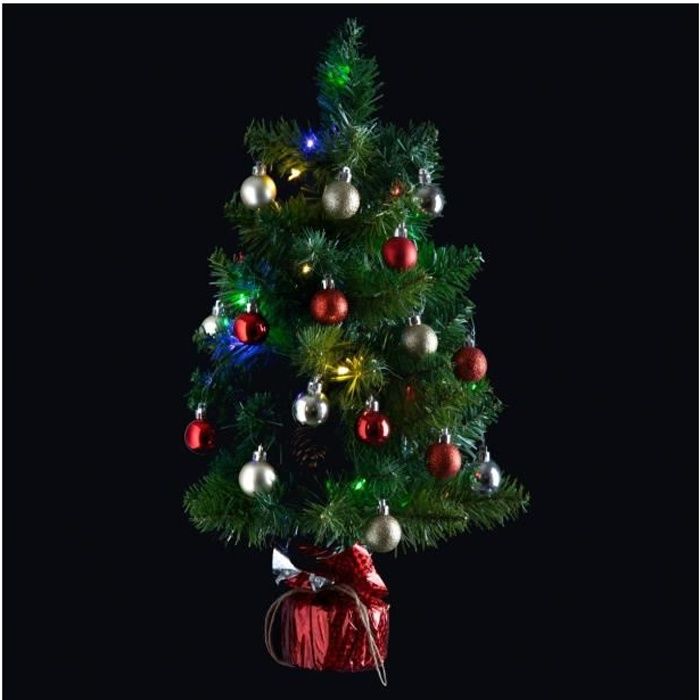 Feeric Christmas - Sapin de Noël artificiel avec décoration et guirlande lumineuse H 50 cm Multicolore