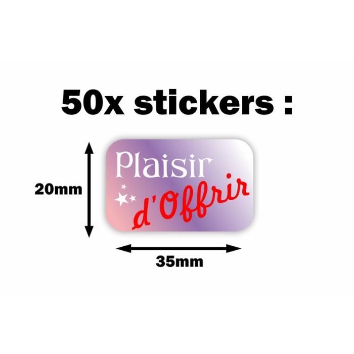 50x Autocollant sticker vinyl plaisir d'offrir magasin etiquette