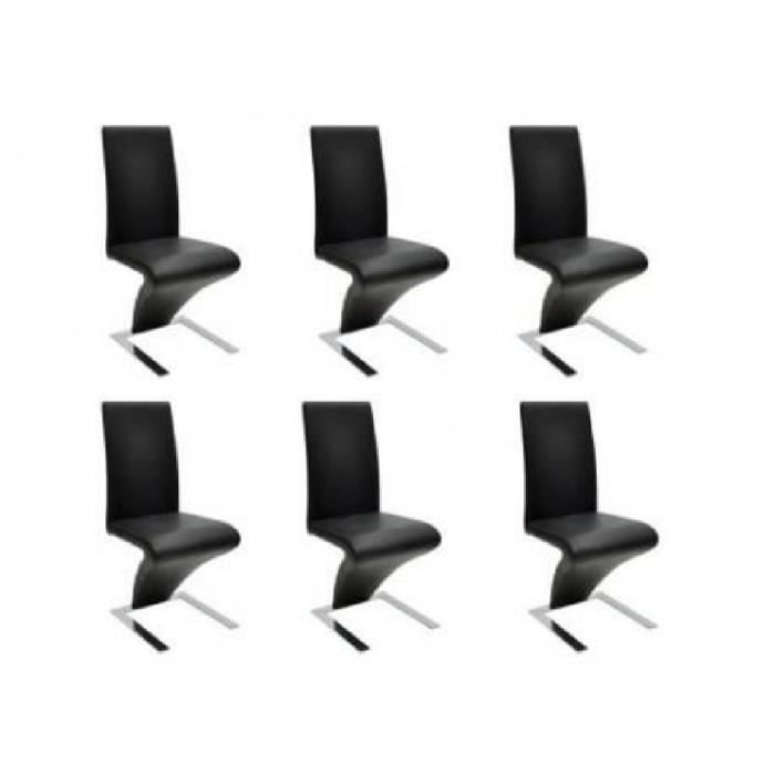 lot de 6 chaises Zen noires