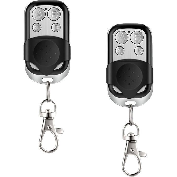 HD-Line Lot de 2 Télécommandes pour Porte de Garage/Portail Alarme 433 Mhz Argent - 2X tel garage