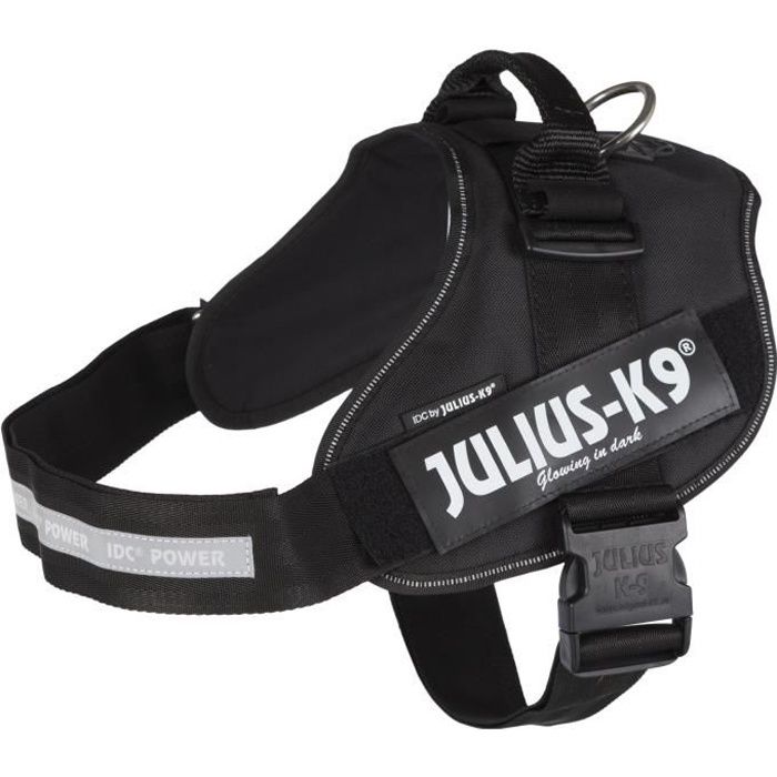 JULIUS-K9 Harnais Power IDC - 3 - XL : 82-115 cm-50 mm - Noir - Pour chien