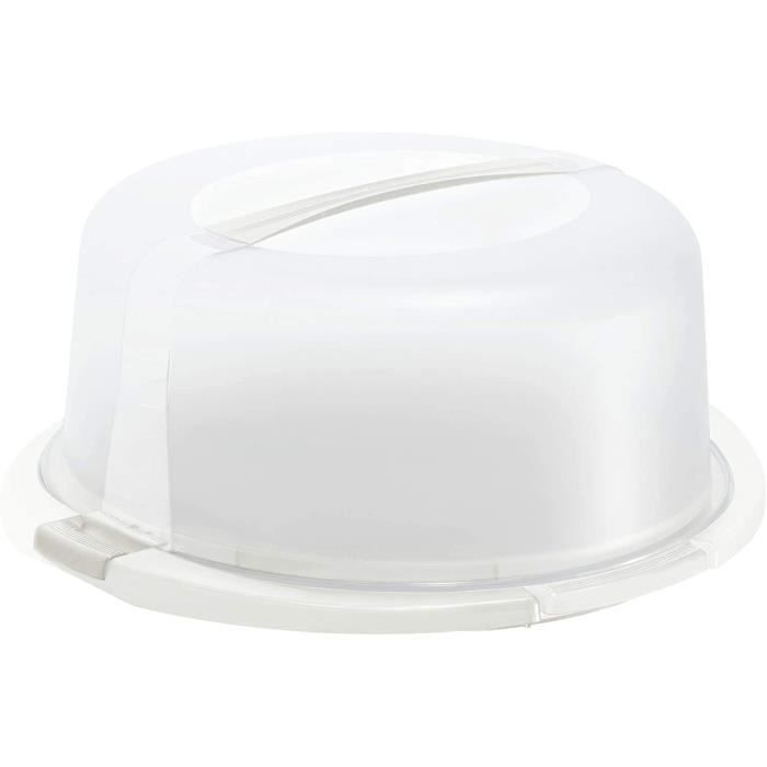 Rotho Cool & Fresh Cloche à Gâteau avec Refroidissement, Hotte et Poignée de Transport, Plastique (PP) sans BPA, Blanc/Transparent,