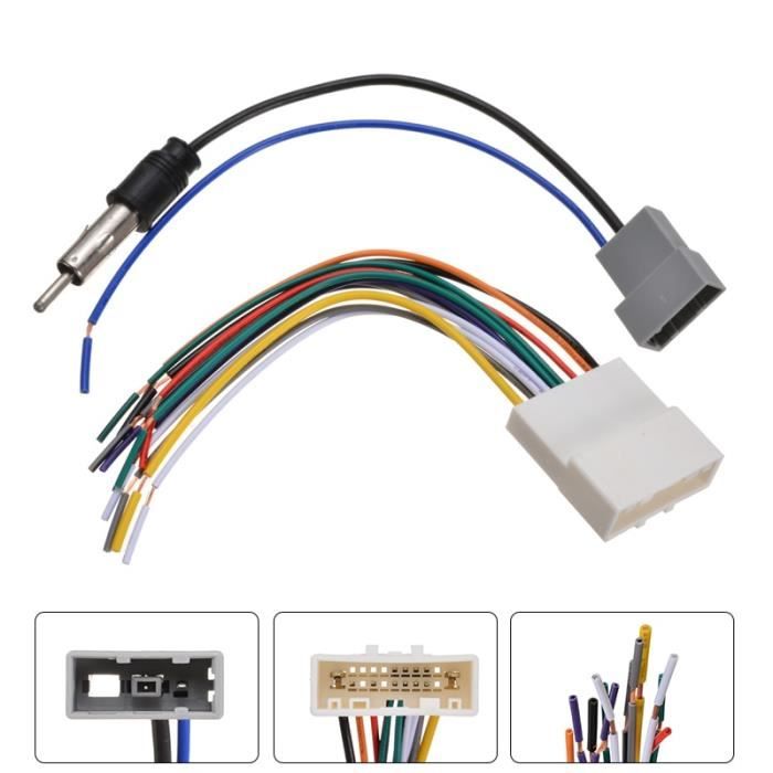 Pièces Auto,Adaptateur d'antenne pour Nissan 2009 2013 Pour voiture, DVD, installation d'autoradio, câblage Audio stéréo, fiches de