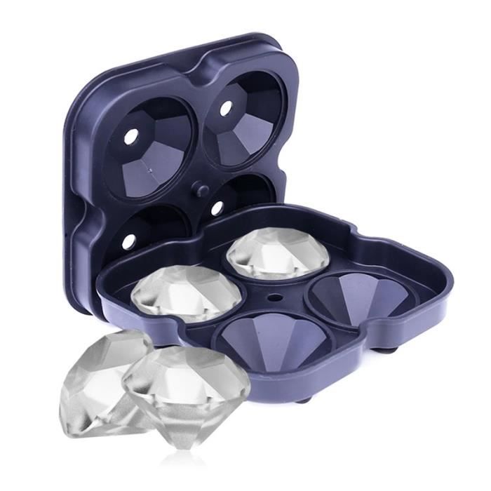 Plateau de crème glacée en silicone en forme de losange de moule 3D créatif, cocktail, whisky, vin, ustensiles de cuisine
