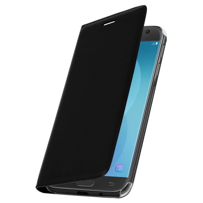 Housse Galaxy J3 2017 Etui Portefeuille Ultra-fin Noir - Fente pour Carte