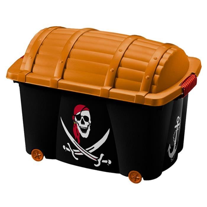 Boîte de rangement motif pirate 50L avec couvercle Jouets chaussures vêtements