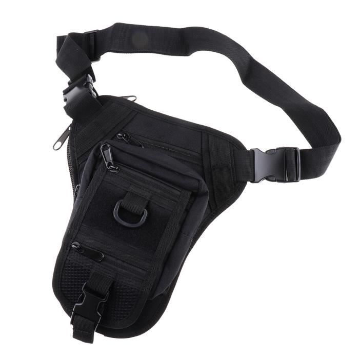 Sac de Taille Sac D'escalade Imperméable à L'eau Camouflage pour Camping Noir