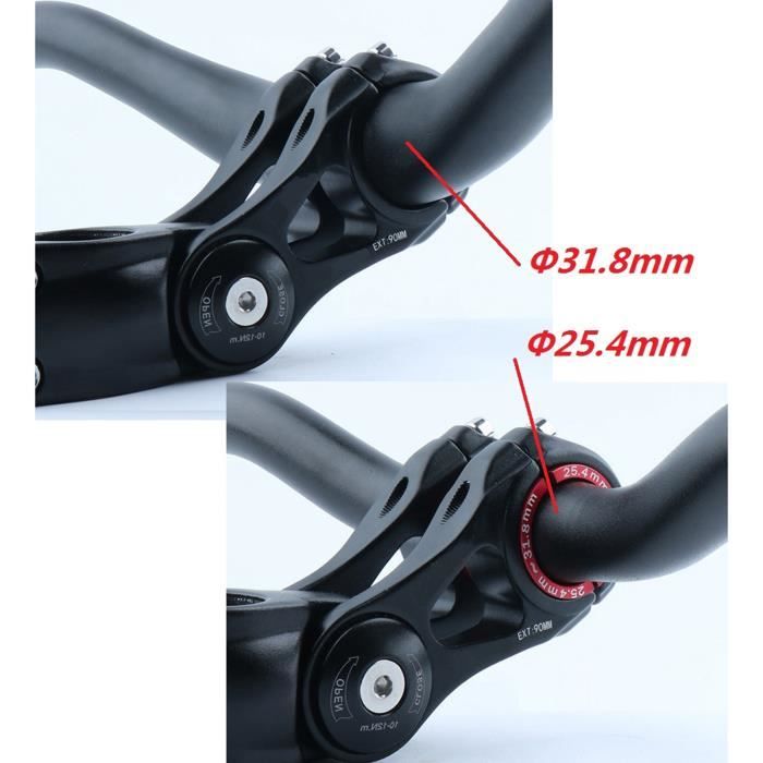 Vélo Guidon Shim Souches Réducteur Convertir 25.4mm à 31.8mm Bar Alésage Adaptateur Vélo Accessoires Noir