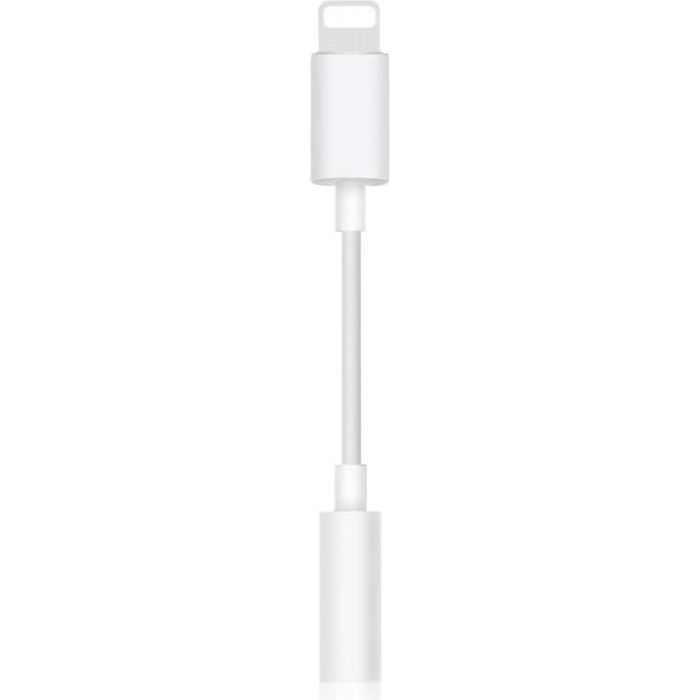 Adaptateur Lightning de Casque pour iPhone vers 3,5 mm Adaptateur AUX Audio Jack pour iPhone Compatible avec iPhone 12/7/8/11/X/XR