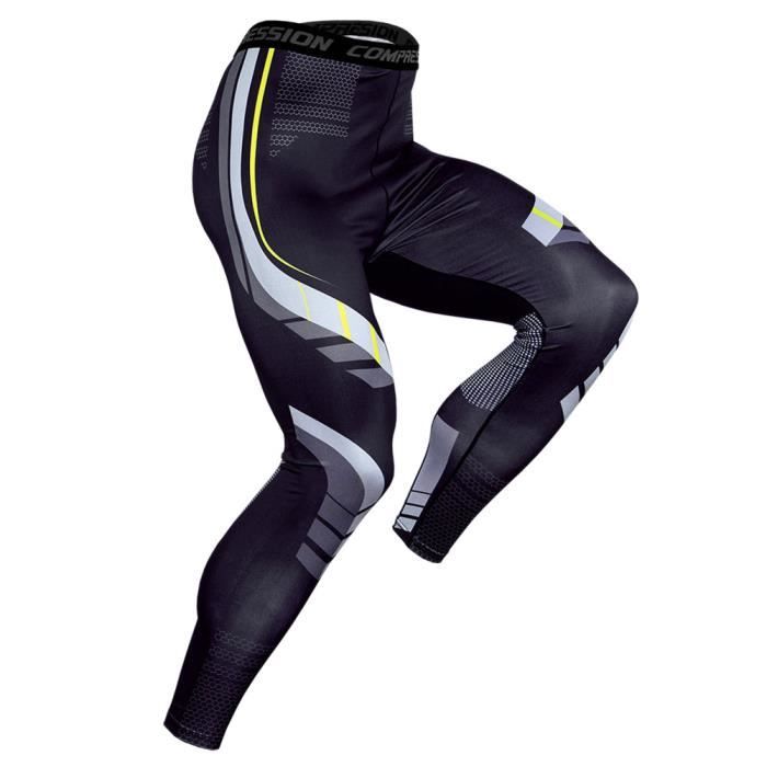 Pantalon de Compression Hommes Baselayer Séchage Rapide Collant de Sport Leggings Running,KC174
