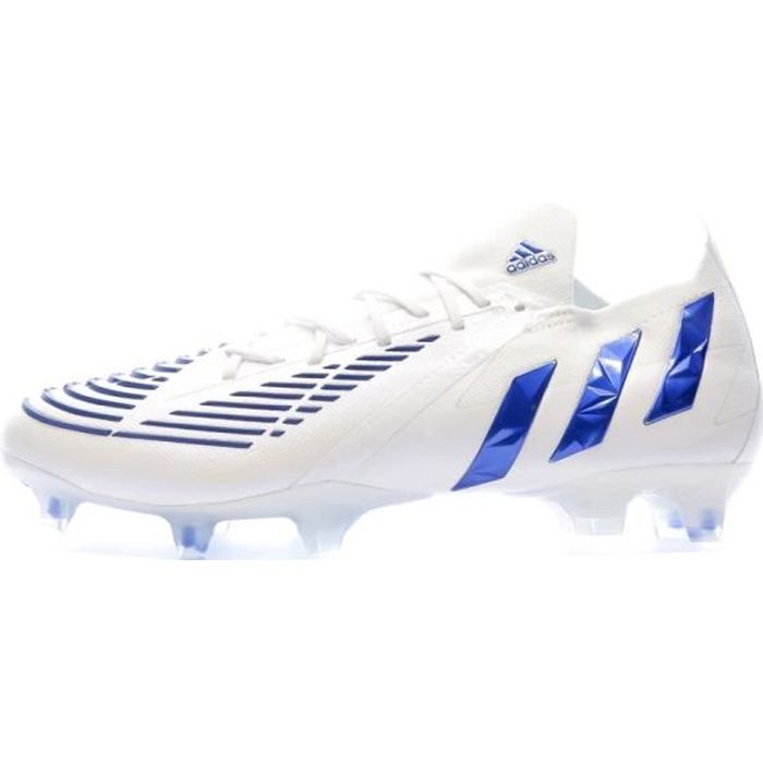 Chaussures de foot Blanc/Bleu Adidas Predator Edge.1 L FG