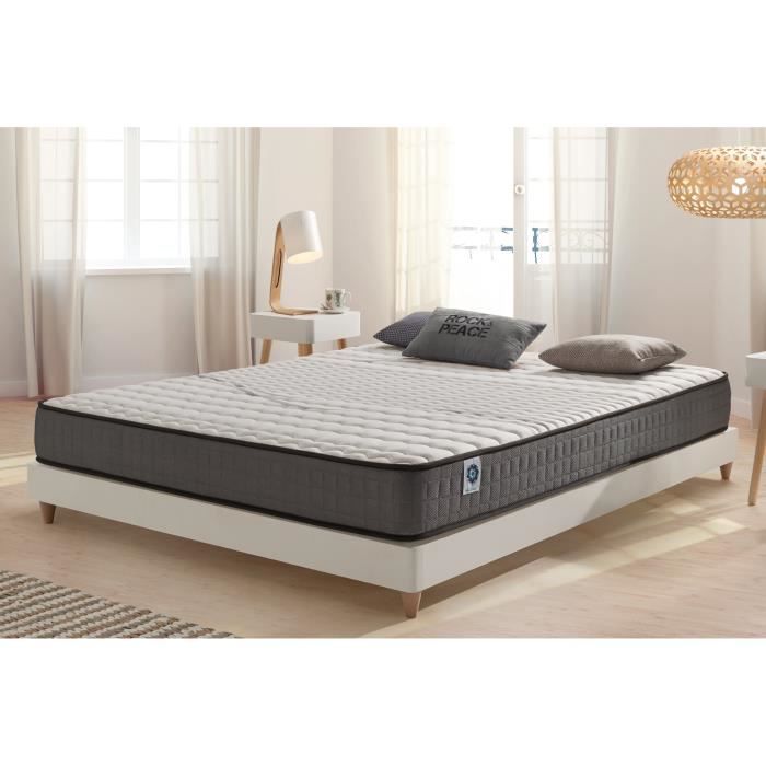 Matelas VISCOELASTIC 140x190 cm mousse spéciale haute densité à mémoire Viscotex®+multicouches HQ Blue Latex® 7 zones de confort sup
