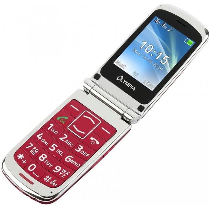 Style Plus olympique aînés rouges confort téléphone mobile avec de grandes touches