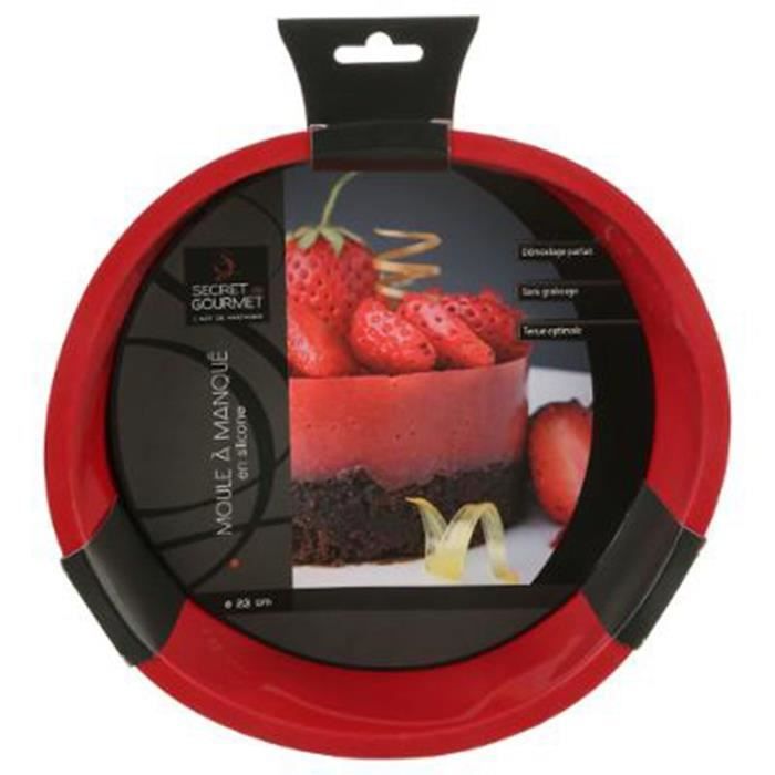 Moule à Manqué en Silicone -Patissier- 23cm Rouge