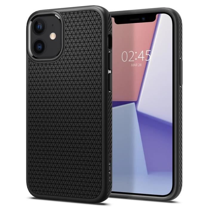 Coque Liquid Air noir mat pour iPhone 12 Mini (5,4)