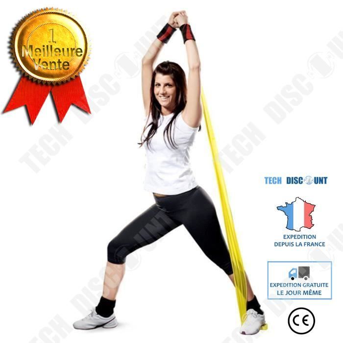 TD® Bande Élastique de Résistance- Fitness Équipement d'Exercices pour Fitness, Yoga, Entrainement Crossfit, Musculation Jaune