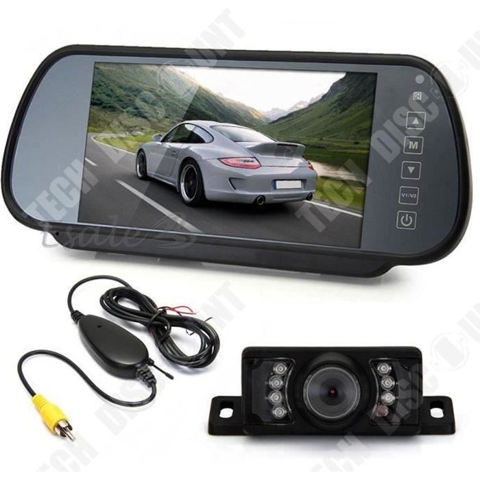 TD® Caméra de recul lentille spéciale D7105 Rétroviseur 7 pouces +Système d'image inversée pour caméra sans fil -Voiture Véhicule