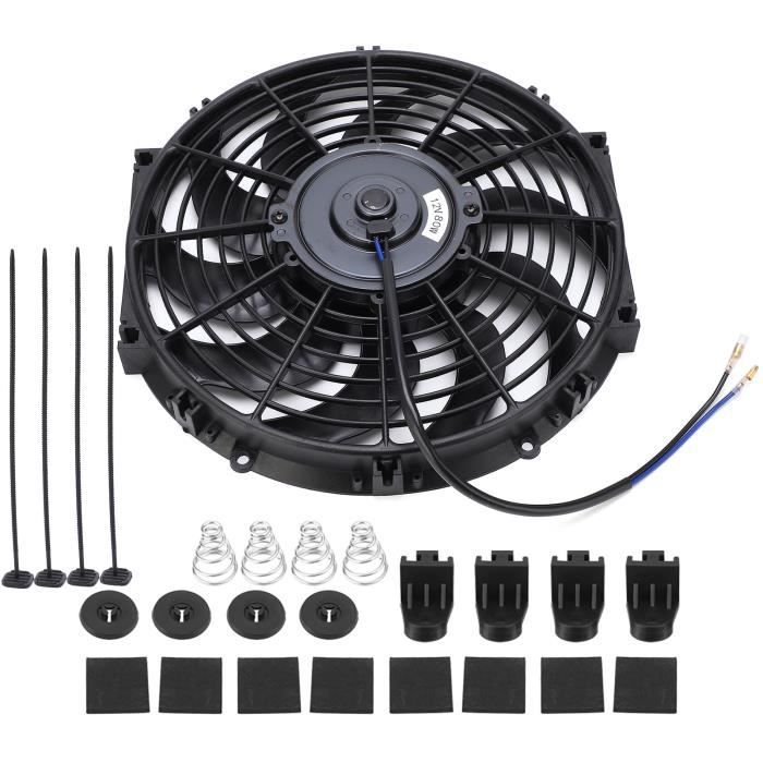 TMISHION Ventilateur universel de refroidissement de moteur électrique de voiture de poussée universelle de 12 pouces 12V-MER