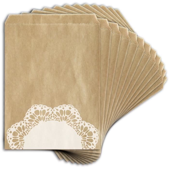 D.I.Y WITH TOGA Pack de 12 Sachets Kraft Dentelle