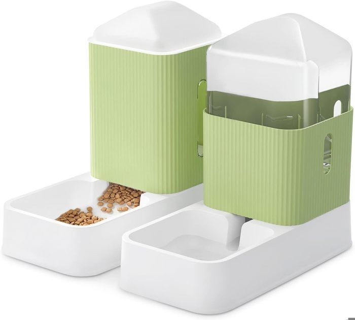 Meilleurs prix pour Distributeur Croquettes de Nourriture et d'eau, Abreuvoir et alimentateur Automatique pour Chats Chiens Animaux 3.5L x 2