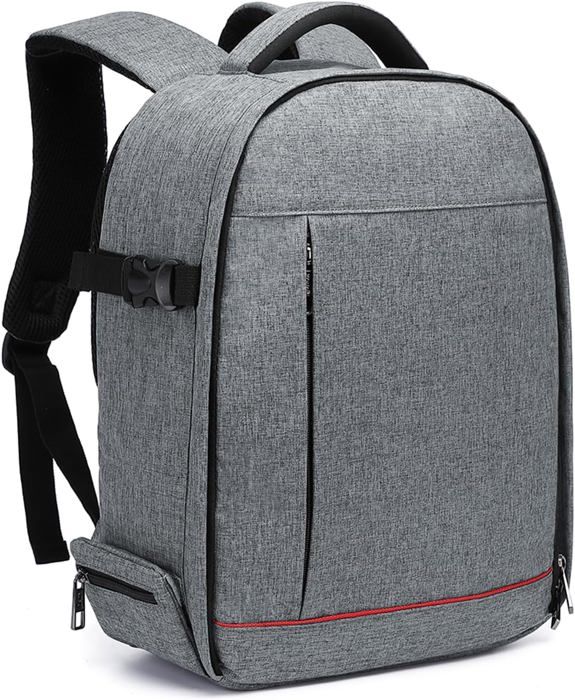 Kono Sac à Dos pour Appareil Photo 13,3 Pouces Reflex Étanche pour Objectif D'appareil Photo Numérique Flash et Accessoires, Gris