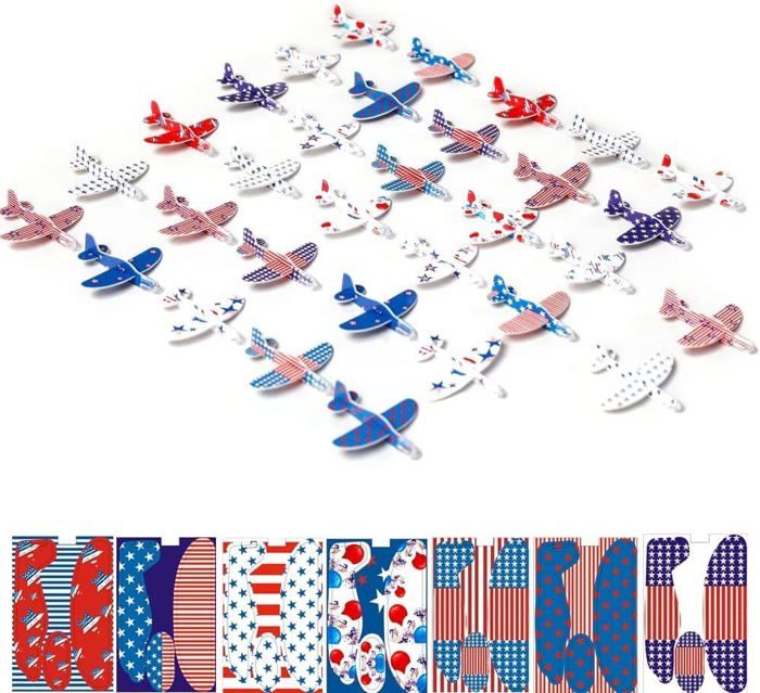 Henbrandt - 24 Avions Planeurs Assortis Pour Enfants - Lots Pour Fêtes Et Jeux En Plein Air !