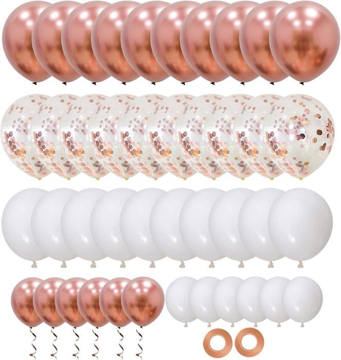 Lot De 60 Ballons Rétro Rose, Beige Et Or Rose – Idéal Pour Mariage, Anniversaire, Baby Shower