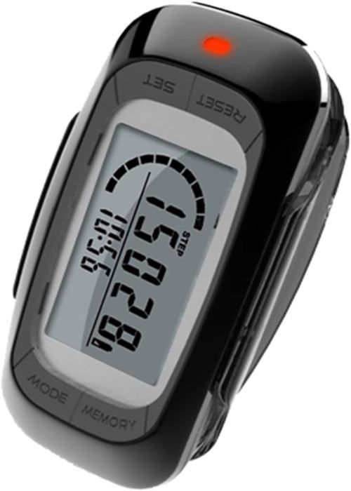 Podomètre Clip Simple - Grand écran, Compte Pas, Distance, Calories, Temps, Mémoire 30 Jours, Pile AG10 Incluse