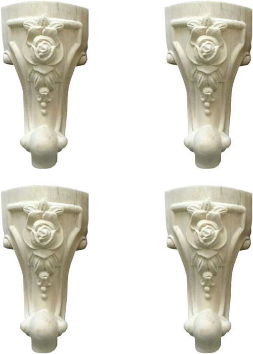 Pieds de meubles en bois massif - OKZ - Lot de 4 - Incliné - 20 cm
