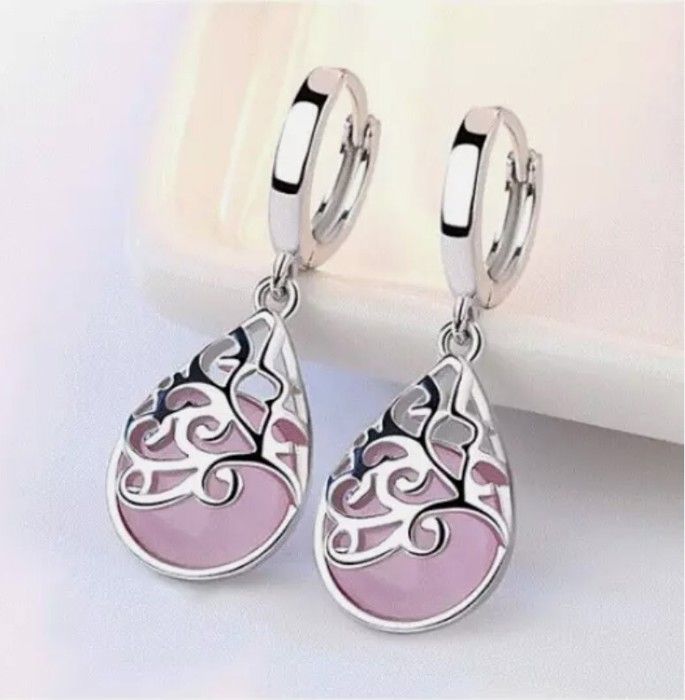 Boucles doreille pendante femme argent 925 opale rose BO 830 LS