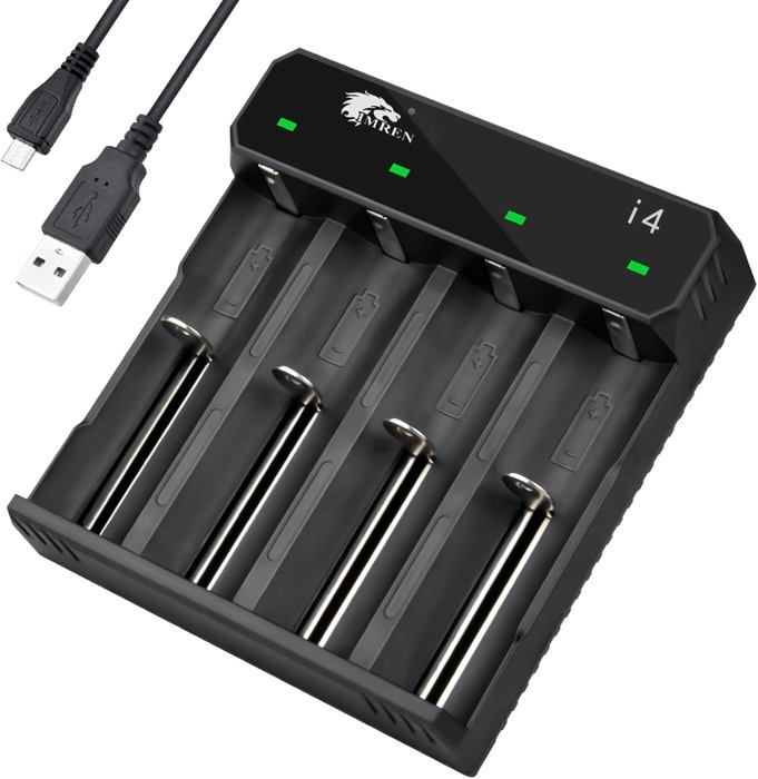 Chargeur Piles Rechargeables 4 Slots Avec Écran LCD - Charge Rapide Intelligent Pour AA AAA Ni-Mh Ni-CD Avec Port USB