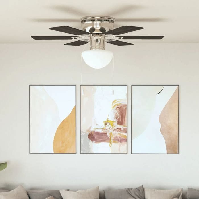 vidaXL Ventilateur de plafond orné avec lumière 82 cm foncé