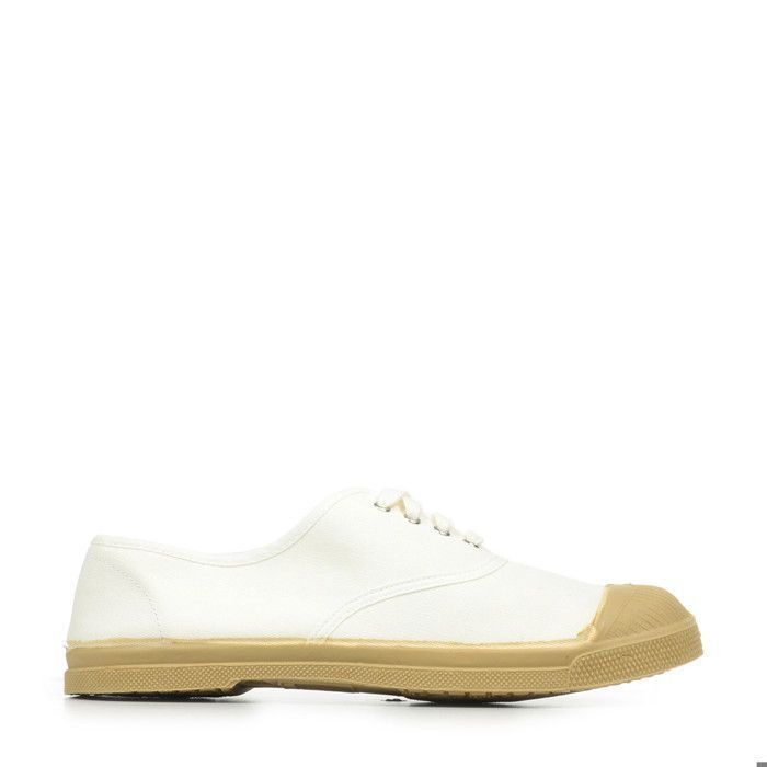 Baskets femme - Lacet - Blanc - Semelle caoutchouc - Doublure textile
