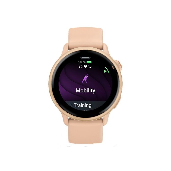 Montre connectée Garmin vívoactive 6 lunette Metallic Pink Dawn avec boîtier rose pêche