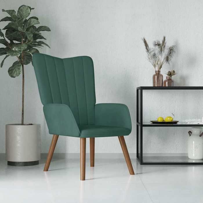 Bonne qualité - Chaise de relaxation Vert foncé Velours615x69x955 cm Relaxation - Scandinave DECO M5747545