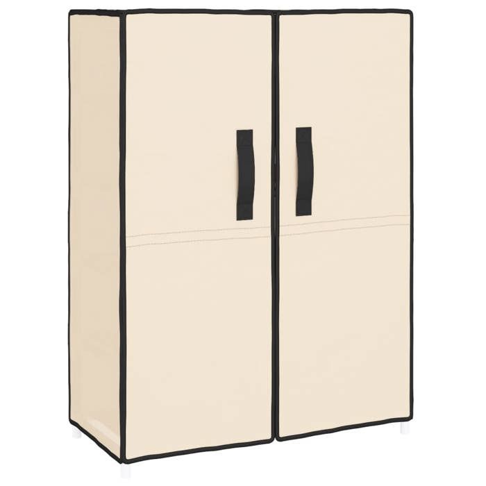 Bonne qualité - Armoire à chaussures - BONNIE - Commode à chaussures Crème 60x28x90cm Tissu - Meuble dentrée Coffre Rangement DECO