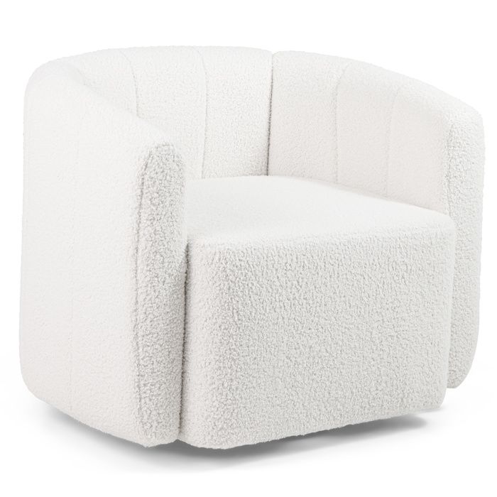 Fauteuil Pivotant en Forme de Baril-GIANTEX-Tissu Sherpa avec Dossier Courbé Accoudoirs et Assise Large-pour Salon Chambre Fauteuil Pivotant en Forme de Baril-GIANTEX-Tissu Sherpa avec Dossier Courbé Accoudoirs et Assise Large-pour Salon Chambre