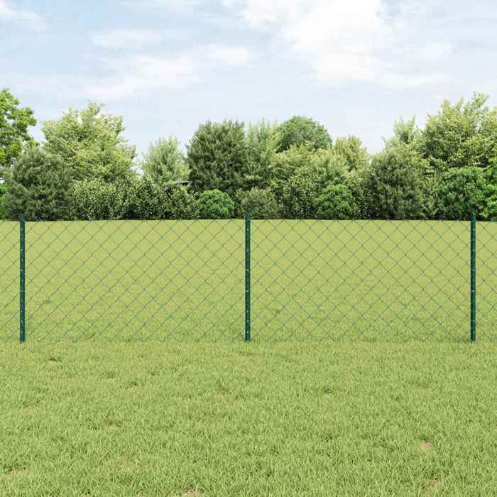 vidaXL Set de Clôture de Jardin 2 pièces Métal recouvert de plastique - vue 9