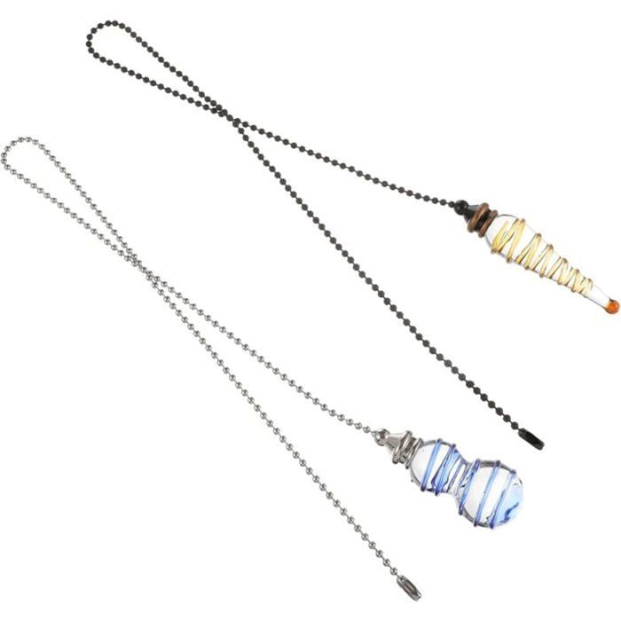 2Pièces Lot de Chaînes de Traction pour Ventilateur de Plafond avec Décoration Lumineuse Accessoires de Lampe Suspendue pour Lumi - Jiangzha