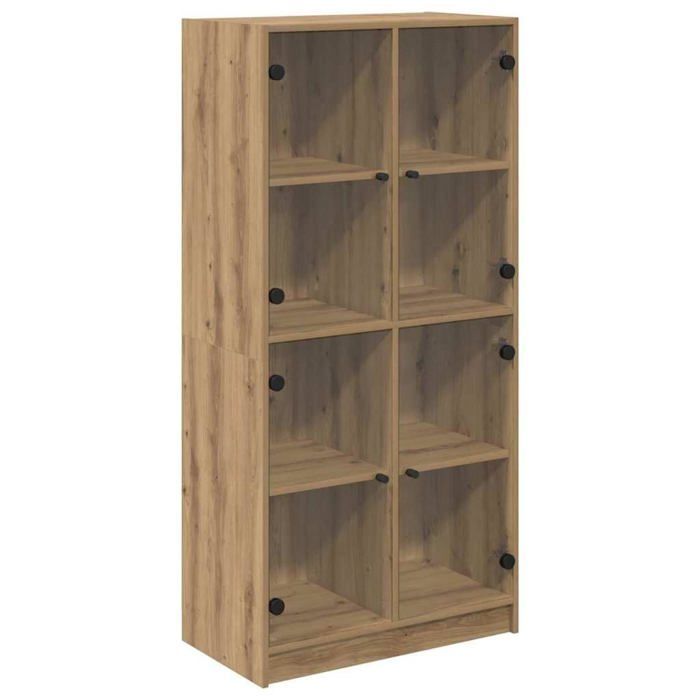 Buffet moderne en bois dingénierie - vidaXL - Chêne artisanal - 68x37x142 cm - 4 portes - Grande capacité