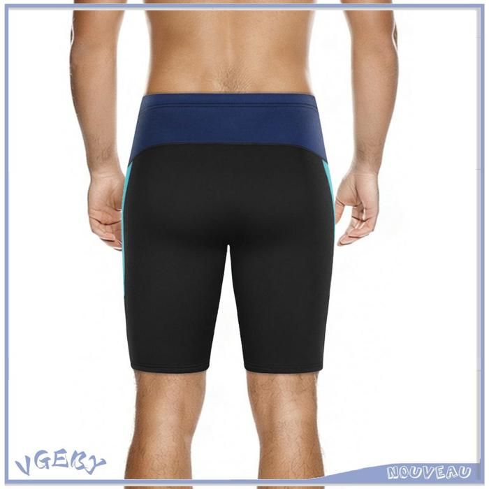 Duokon Shorts de plongée Short de plongée en néoprène 3MM pantalon chaud pour hommes et femmes sport piscine Noir Lac Bleu XXL