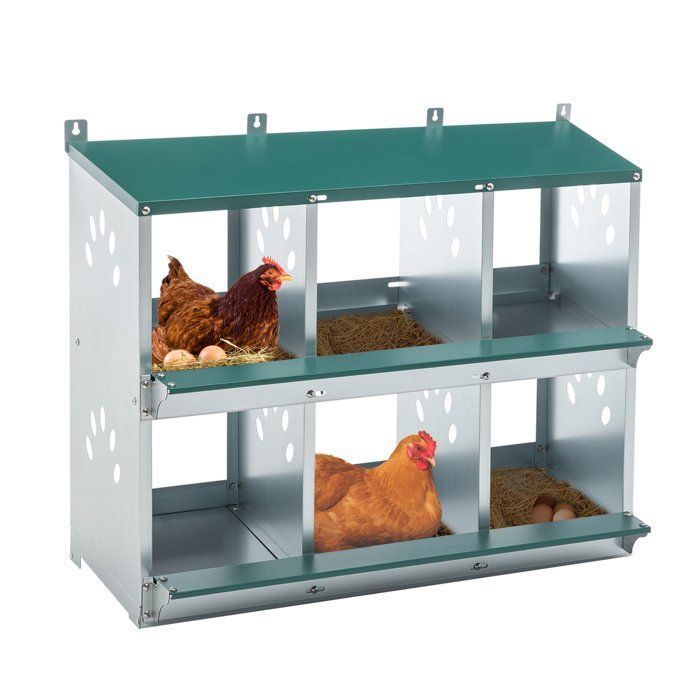Poulaillerpondoir pour poules 6 compartiments en métalboîte de ponte murale pour poulaillernichoir ventilé pour poules pondeuses
