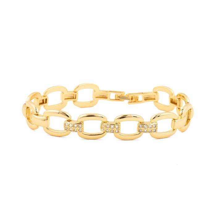 Bracelet - LUXENTER - Insio - Zircone brillante - Finition or jaune 18 carats - 18 cm Bracelet - LUXENTER - Insio - Zircone brillante - Finition or jaune 18 carats - 18 cm